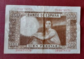Lote Billetes Españoles: 1000, 500, 100, 1 Peseta