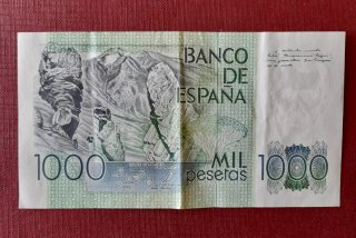 Lote Billetes Españoles: 1000, 500, 100, 1 Peseta
