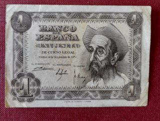 Lote Billetes Españoles: 1000, 500, 100, 1 Peseta