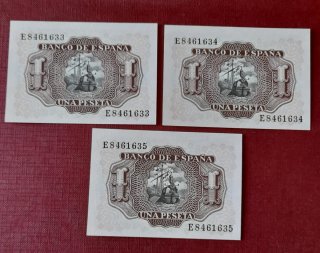 Lote Billetes Españoles: 1000, 500, 100, 1 Peseta