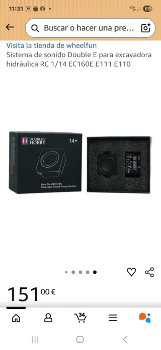 Sistema de Sonido Double E para Excavadora RC