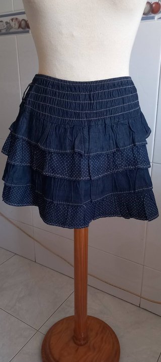 Minifalda vaquera volantes T. S