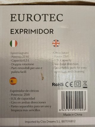 Exprimidor Cítricos EUROTEC EX611