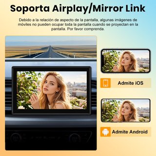 Pantalla CarPlay/AA 7" rotatoria con cámara