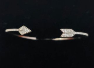 Brazalete Plata 925 Ley Flecha Diamantes