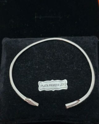 Brazalete Plata 925 Ley Flecha Diamantes