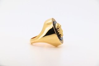 Anillo Versace Medusa Negro Ónix Circonitas