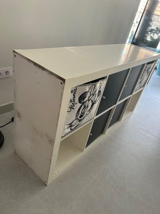 Estantería modular blanca con cubos incluidos