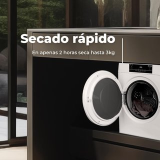 Secadora Portátil 3kg Sensor Humedad