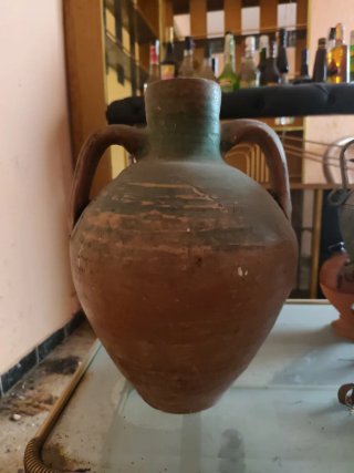 Set de 3 Jarrones de cerámica terracota y negro