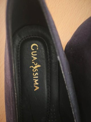 Mocasines ante azul marino con pelo