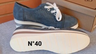 Cuñas mujer azul y plata