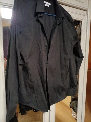 Camisa Zara Negra Talla L Super Slim Fit