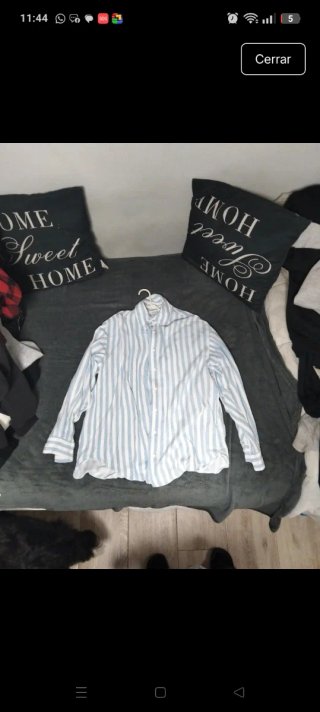 Camisa Stradivarius Rayas Azul y Blanco Mujer