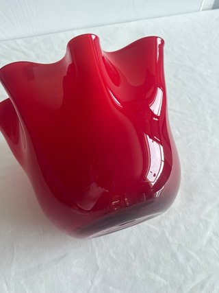 Vaso Fazzoletto Murano Rosso Rubino