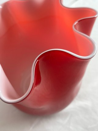Vaso Fazzoletto Murano Rosso Rubino