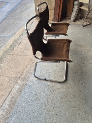 Sillas vintage tela y metal
