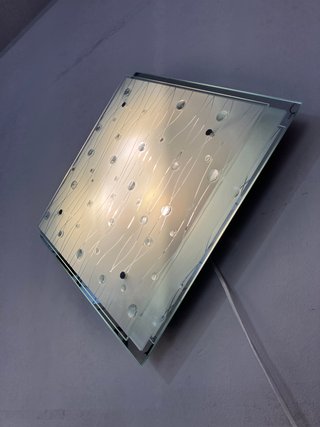 Lampada soffitto quadrata 42cm vetro trasparente