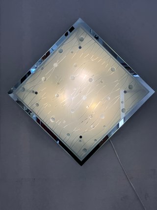 Lampada soffitto quadrata 42cm vetro trasparente
