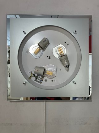 Lampada soffitto quadrata 42cm vetro trasparente