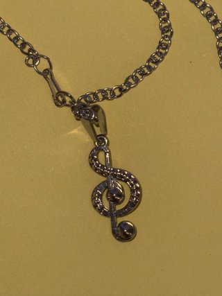 Collana nota musicale blu