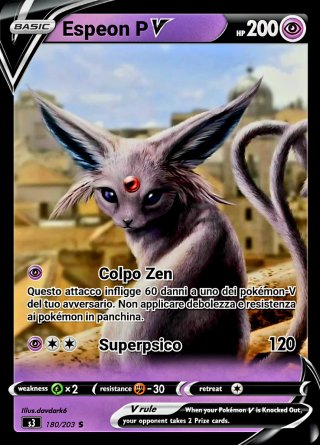 Carta Pokémon fan art Espeon