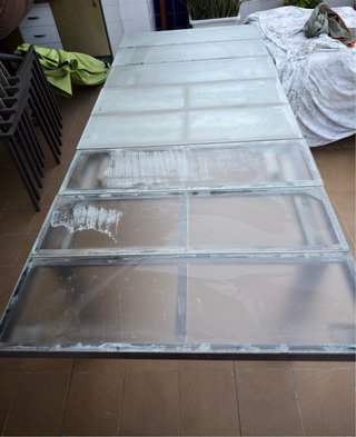 Mesa de acero y cristal extensible 2,40m