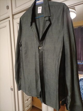 Camisa Zara Slim Fit Verde Talla M