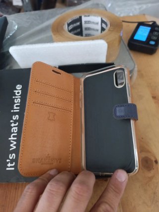 Funda Carcasa Vintage Cuero Azul