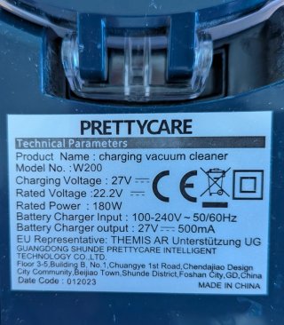 Aspiradora batería Prettycare W200