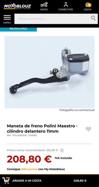 Manetas de freno POLINI