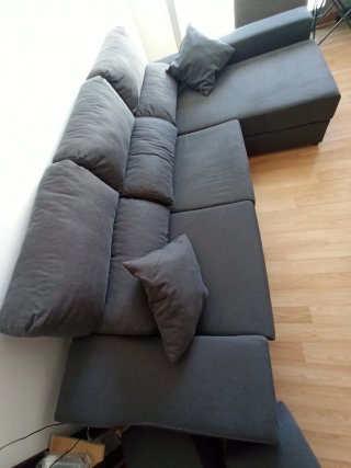 Sofá modular gris 3 plazas