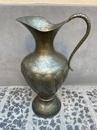 Vaso artigianale rame argentato lavorato a mano