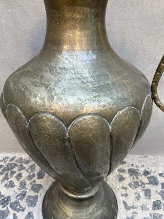 Vaso artigianale rame argentato lavorato a mano