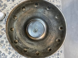 Vaso artigianale rame argentato lavorato a mano