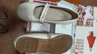 Zapatos de fiesta beige/dorados talla 36