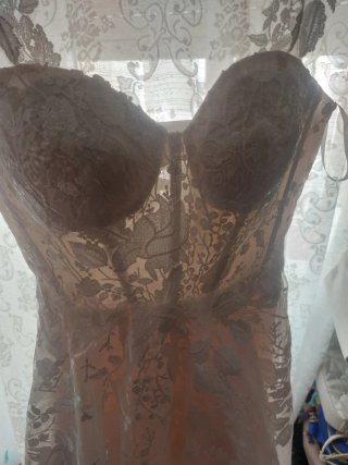 Vestido de Novia Beige/Blanco
