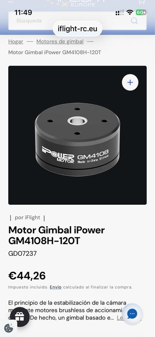 Gimbal iPower Potente para Drones