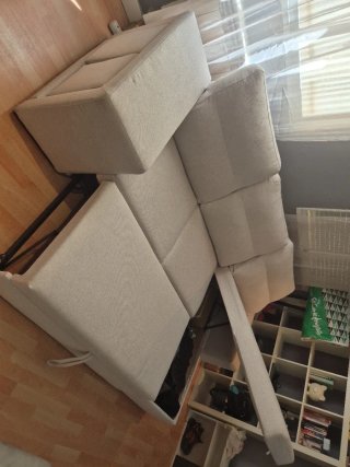 Sofá modular beige de tela
