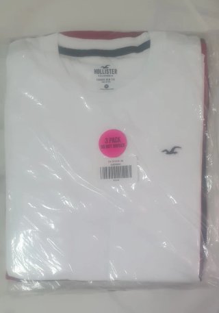 Pack 3 Camisetas Hollister Talla M, 3 colores