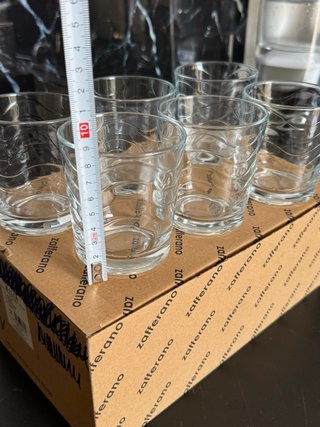 Set 6 Bicchieri Zafferano Vetro Ondulato