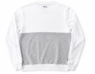 FILA Sudadera Blanca Gris Logo Grande Oversize XS
