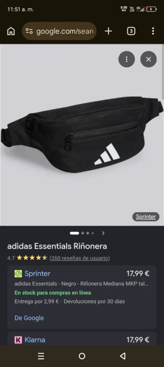 Riñonera Adidas Essentials Negra