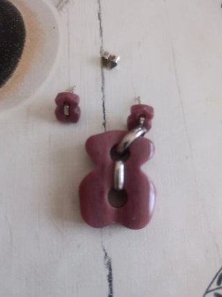 Conjunto de colgante y pendientes Tous Oso Rosa