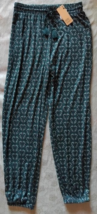Pantalón pijama mujer talla S verde estampado