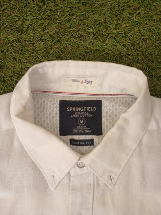 Camisa Springfield Lino Blanca Manga Corta M