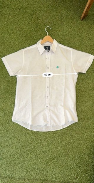 Camisa Springfield Lino Blanca Manga Corta M