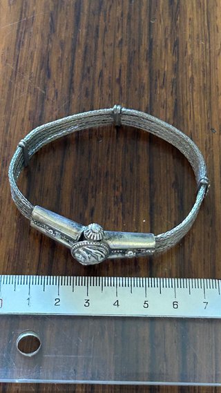 Pulsera plata de ley 27 gr estilo étnico/vintage