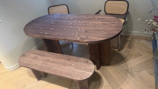 Mesa comedor ovalada de madera 160cm