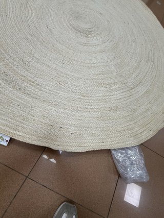 Alfombra redonda yute 2 metros beige nueva